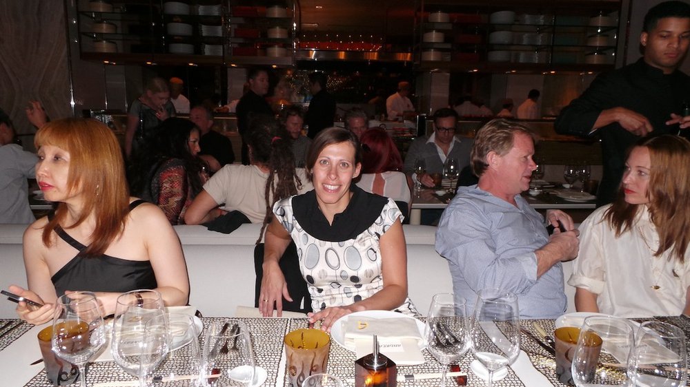 Bee Lee, Hadas Liwer, Kim Shaw, and Philippa Groom enjoying their time at dinner at Andrea's