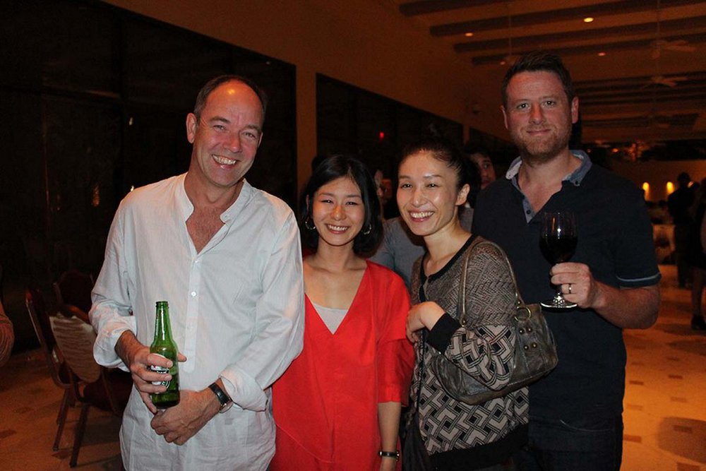 Jeremy Craigen, Kana Nakao, Sumiko Matsuda and Dave Bedwood having a great time at the patio party